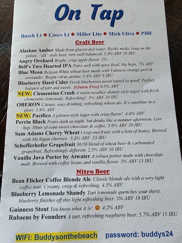 Buddy's on the Beach Menu image 3